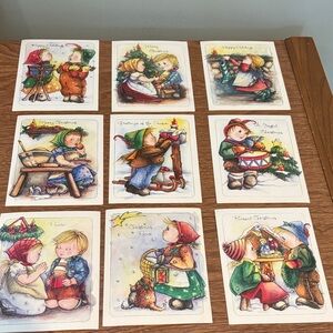 Vintage Christmas Cards Set of 9